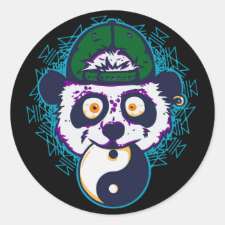 STICKER ROND PANDA YIN YANG
