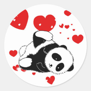 Sticker Rond pandas "ours de panda" "bébé de panda bear" "kawai