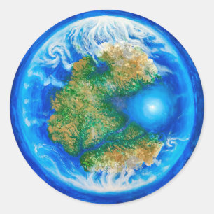 Sticker Rond Pangée et l'océan des Téthys