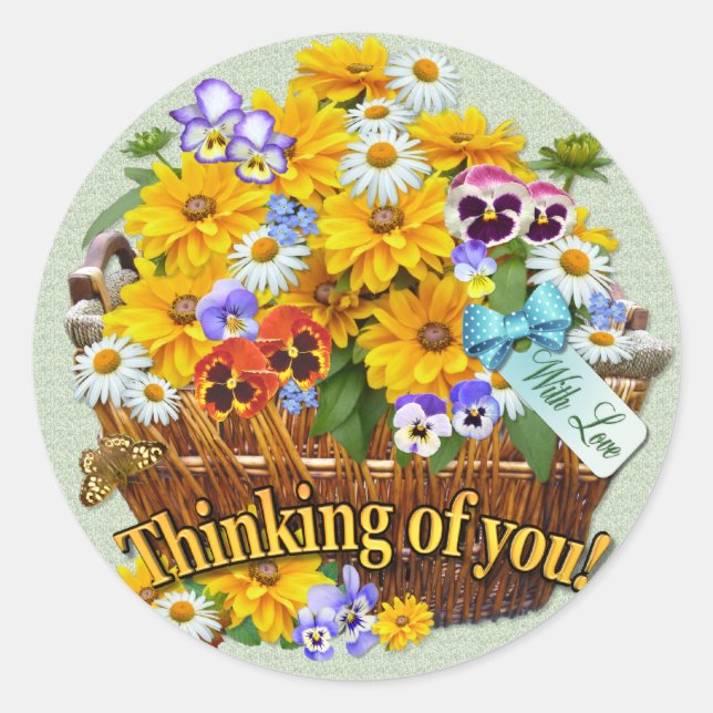 Sticker Rond Panier floral (Devant)