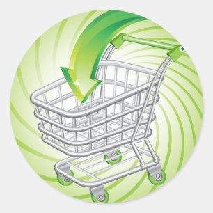 Sticker Rond Panier supermarché