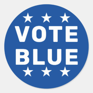 Sticker Rond Panneau bleu Vote