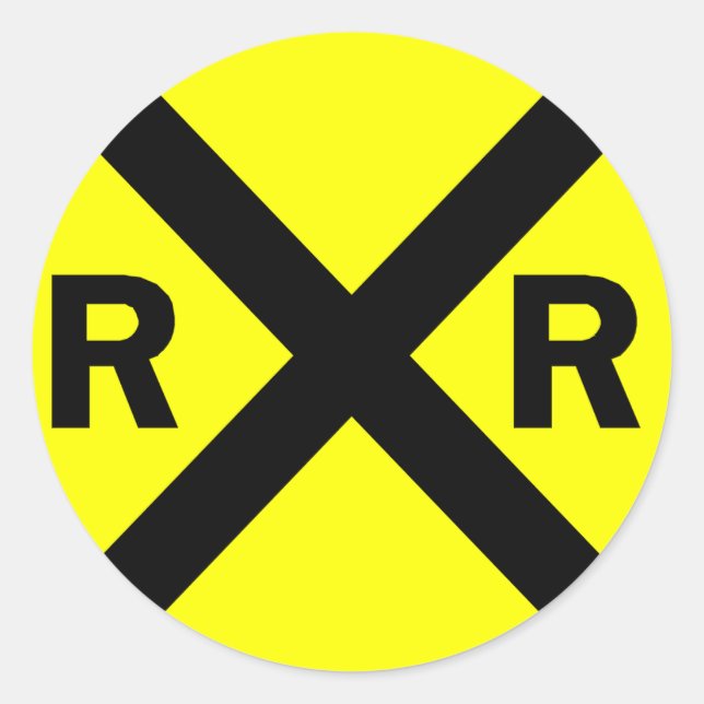 Sticker Rond Panneau de croisement ferroviaire rond (Devant)