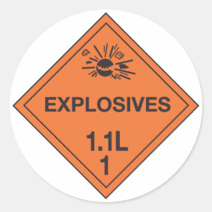 Sticker Rond Panneau de danger Explosifs Classe 1.1L