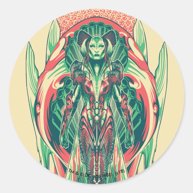 Sticker Rond Panneau de Nouveau d'art de pêcheur de la Reine (Devant)