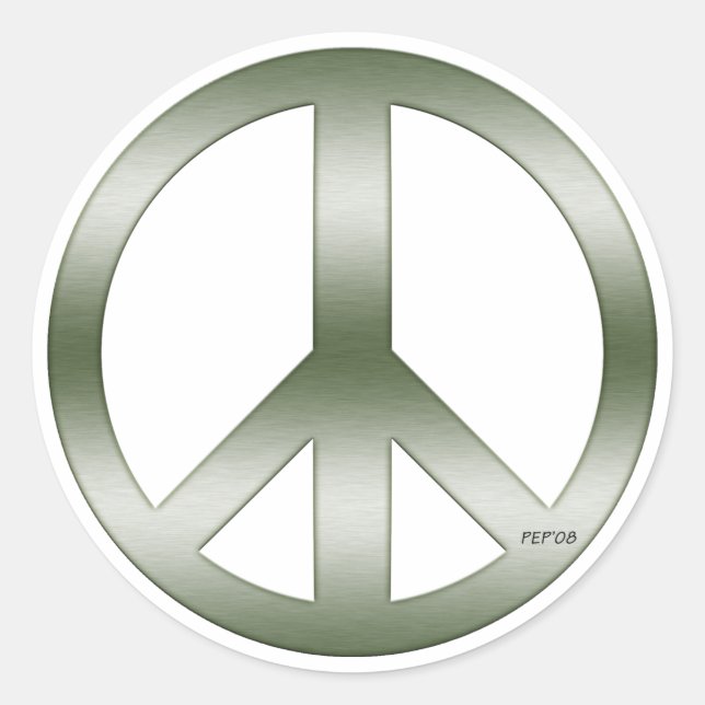 Sticker Rond Panneau de paix (Devant)