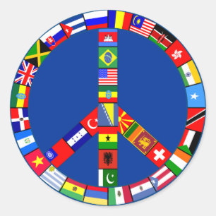 Sticker Rond Panneau de Paix Fabriqué avec drapeaux Produits
