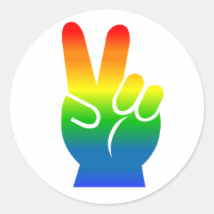 Sticker Rond Panneau de paix Rainbow