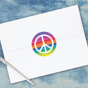Sticker Rond Panneau de paix Rainbow