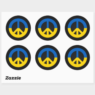 Sticker Rond Panneau de paix ukrainien sur un arrière - plan no