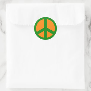 Sticker Rond Panneau de paix vert