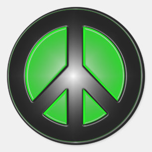 Sticker Rond Panneau de paix vert