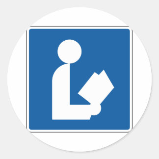 Sticker Rond Panneau de rue de bibliothèque