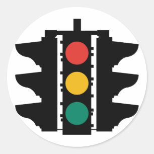 Sticker Rond Panneau de rue feux de signalisation