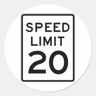 Sticker Rond Panneau de vitesse limite 20 rue