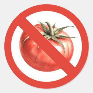 Sticker Rond Panneau d'interdiction de tomate ou de signe d'all