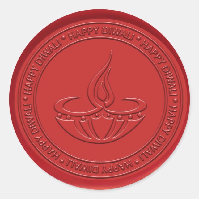 Sticker Rond Panneau Diwali Sceau de cire (Devant)