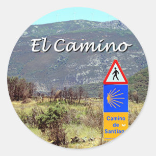 Sticker Rond Panneau El Camino de Santiago (légende)
