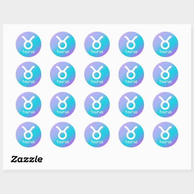 Sticker Rond Panneau étoile Taurus Zodiac bleu violet (Feuille)