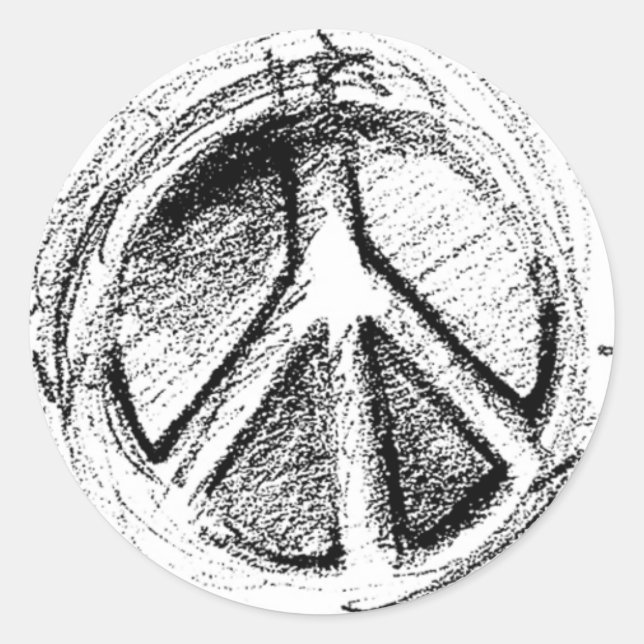 Sticker Rond Panneau Grunge Urban Peace (Devant)