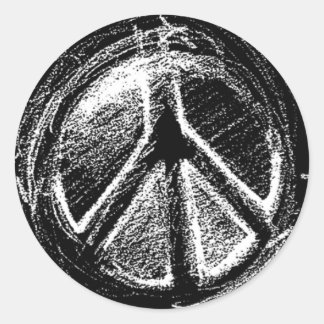 Sticker Rond Panneau Grunge Urban Peace