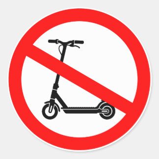 Sticker Rond Panneau Interdiction Trottinettes Électriques – Tr