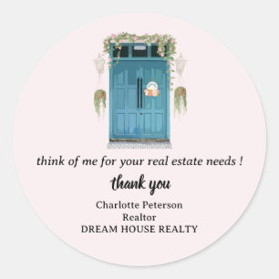 Sticker Rond Panneau Merci immobilier