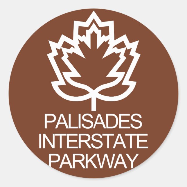 Sticker Rond Panneau Palisades Interstate Parkway, USA (Devant)
