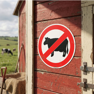 Sticker Rond Panneau Pas de Boeuf