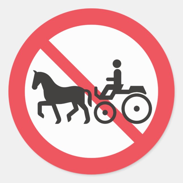 Sticker Rond Panneau Pas De Route De Cheval Et Buggy (Devant)