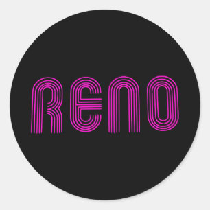 Sticker Rond Panneau Reno rose
