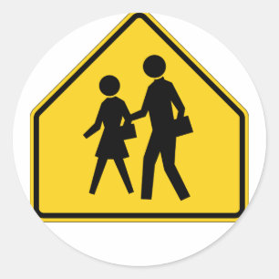Sticker Rond Panneau routier de la zone scolaire