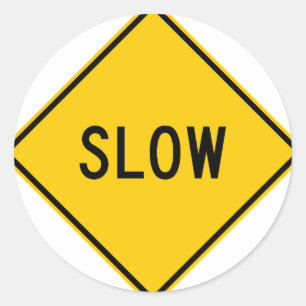 Sticker Rond Panneau routier lent