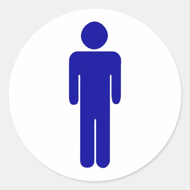 Sticker Rond Panneau Salle de bain ou toilettes pour hommes (Devant)