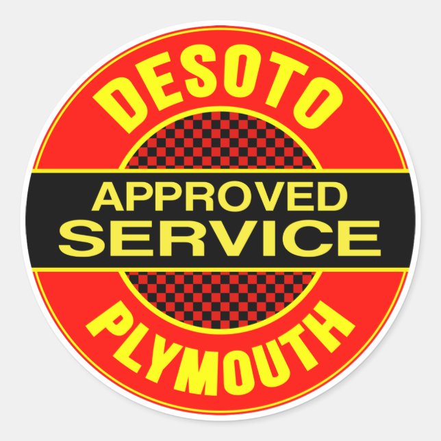 Sticker Rond Panneau service DeSoto vintage (Devant)