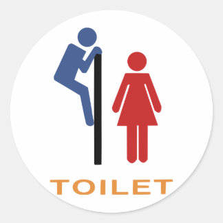 Sticker Rond panneau toilette