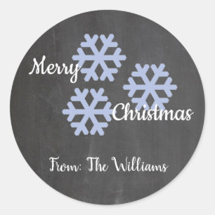 Sticker Rond Panneaux à neige Icy Snowflakes