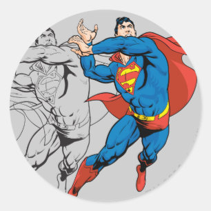 Sticker Rond Panneaux comiques Superman