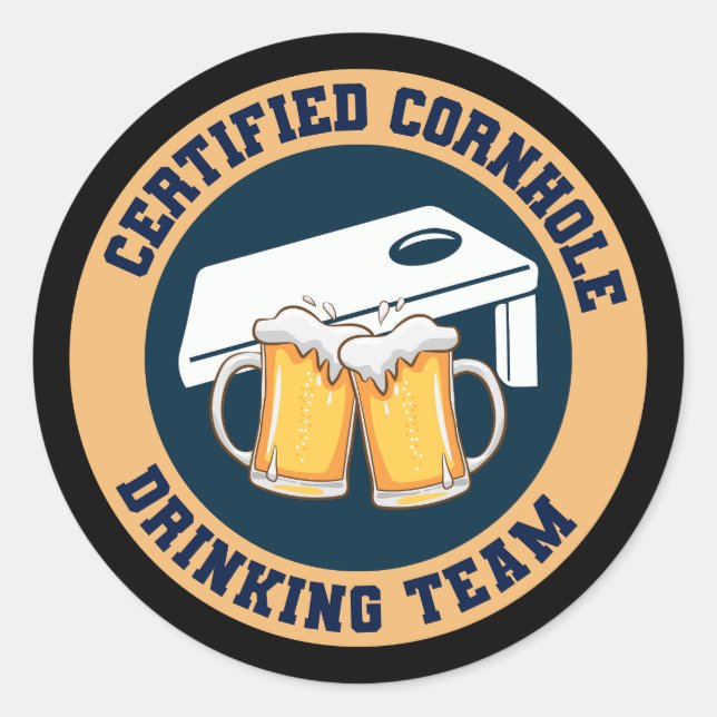 Sticker Rond Panneaux de jeu Cornhole Sacs amusant (Devant)