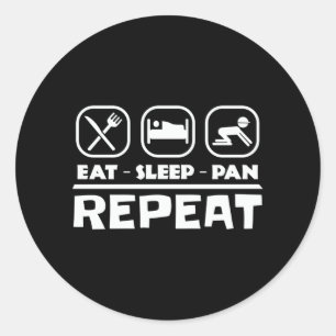 Sticker Rond Panorama d'or prospecter le sommeil oriental Répét