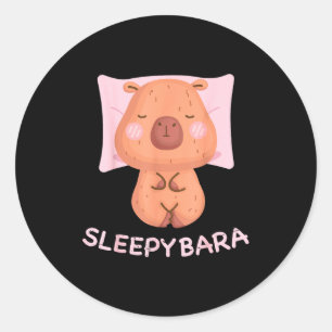 Sticker Rond Pantalon de nuit Sleeng Capybara Pyjama Sleepybara