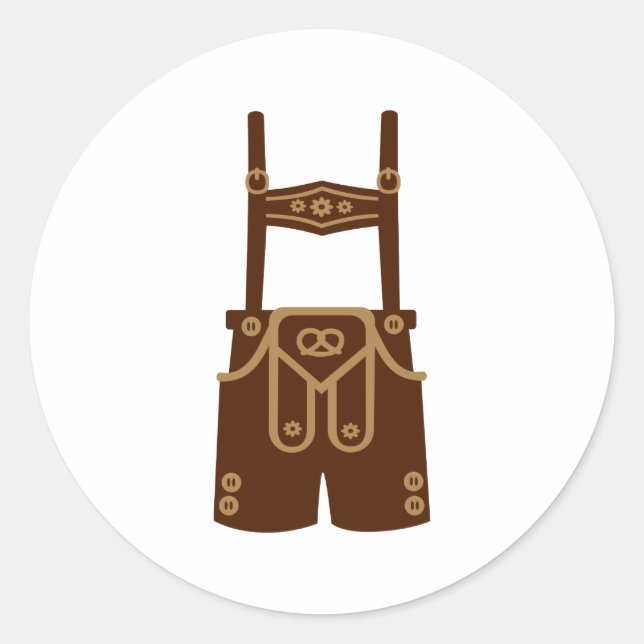 Sticker Rond Pantalon en cuir bavaria Oktoberfest (Devant)