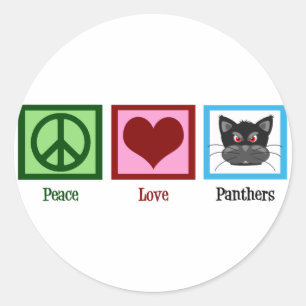 Sticker Rond Panthers Peace Love