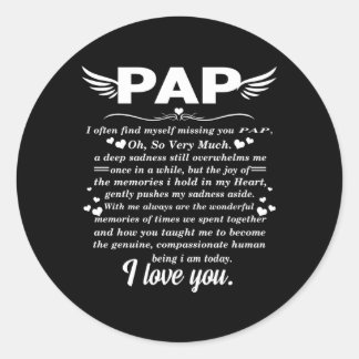 Sticker Rond Pap Dans La Mémoire Du Ciel Mon Papa Papa Papi
