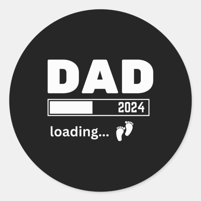 Sticker Rond Papa 2024 promu à la Faire-part de grossesse papa (Devant)