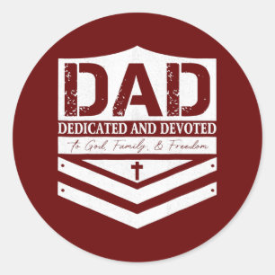 Sticker Rond Papa A Dédié Et Dédié Bonne Fête des pères