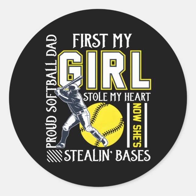 Sticker Rond Papa A Volé Mon Lui Pour Papa (Devant)