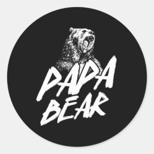 Sticker Rond Papa Bear Meilleure Fête des pères Papa Père Pop C