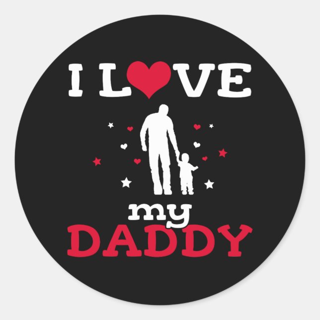Sticker Rond Papa Cadeau / Papa Cadeau / J'aime Mon papa Chemis (Devant)