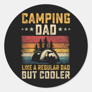 Sticker Rond Papa campeur comme papa régulier mais plus cool po